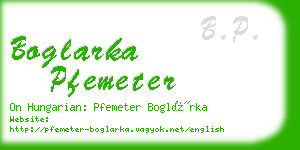 boglarka pfemeter business card